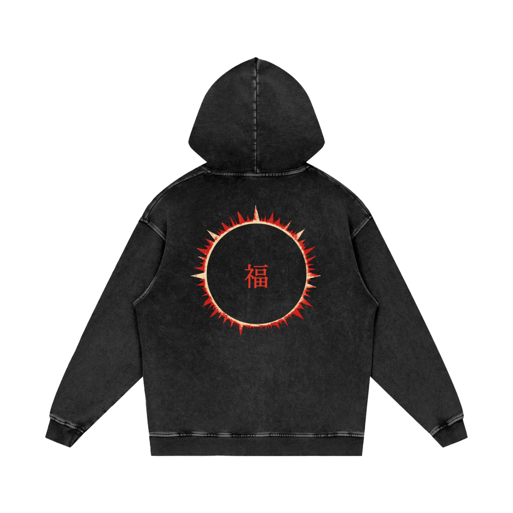 SOFUA Snow Wash Hoodie — washed black hoodie, alternate view