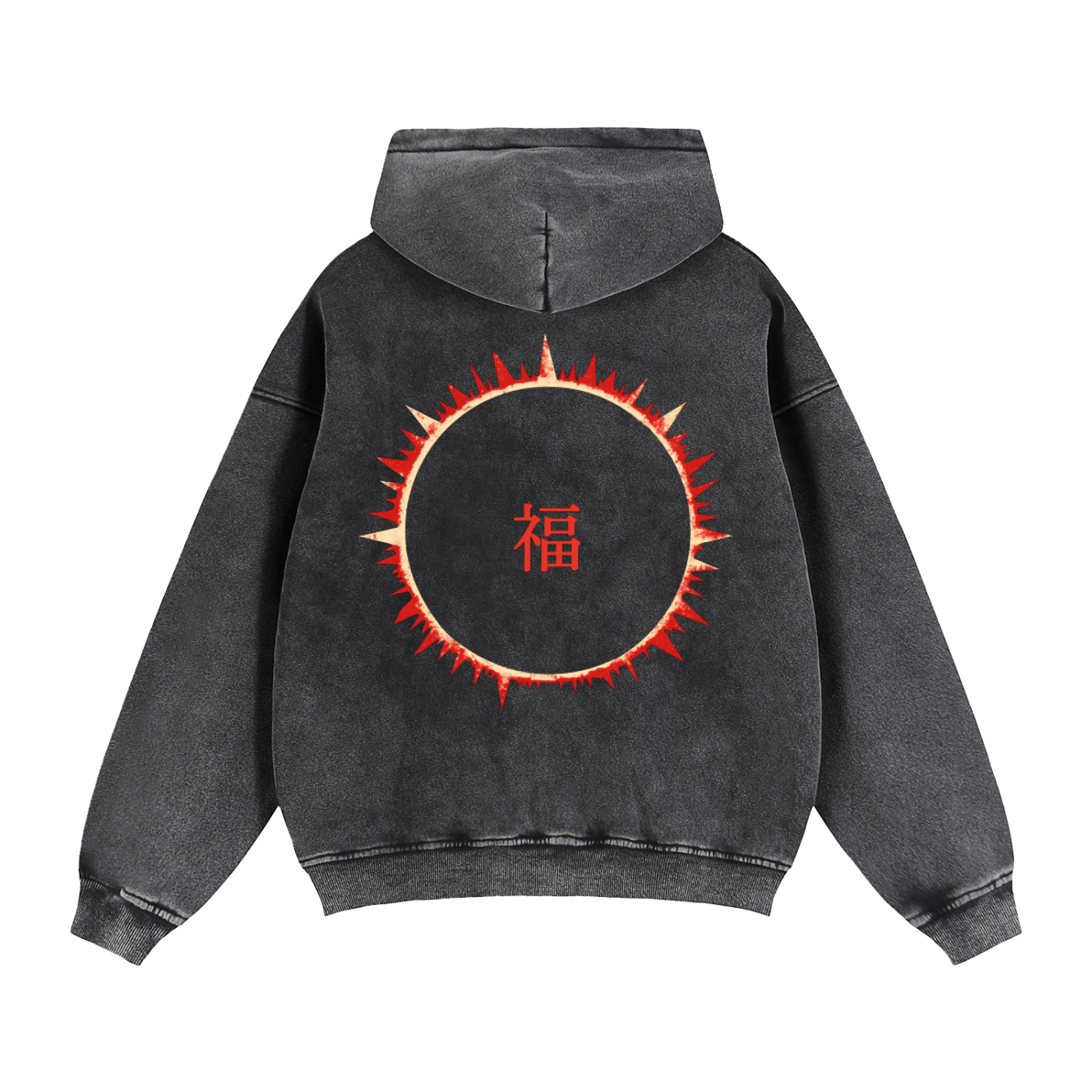 SOFUA Zip Fleece Hoodie — black boxy zip-through fleece hoodie, alternate view