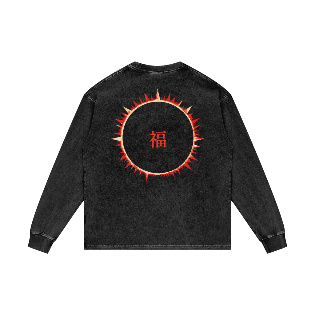 SOFUA Acid Wash Longsleeve — acid-washed black long sleeve tee, alternate view