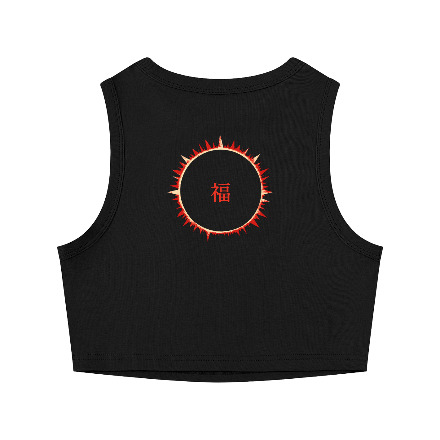 SOFUA Women's Crop Tank — black cropped tank, alternate view