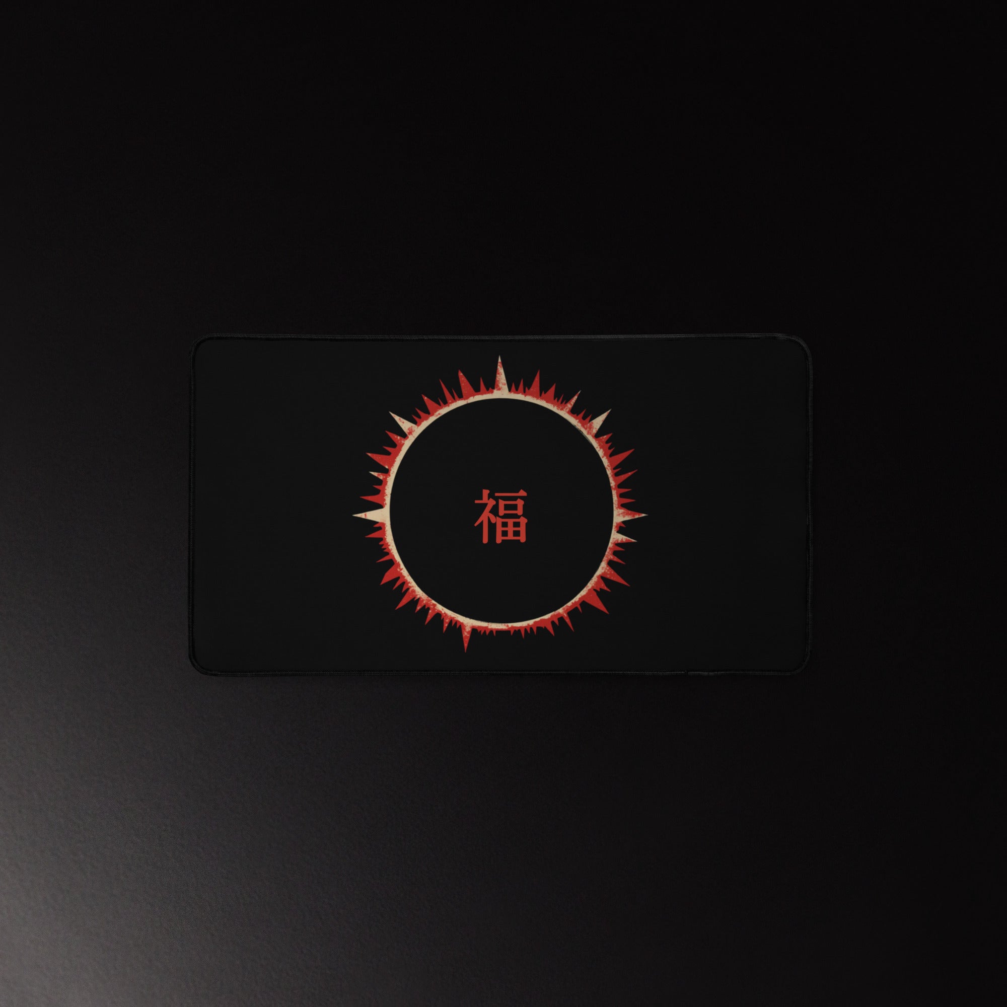 SOFUA Desk Mat — full-art eclipse design, 12×22 in, front view