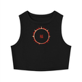 SOFUA Women's Crop Tank — black cropped tank with red 福 mark