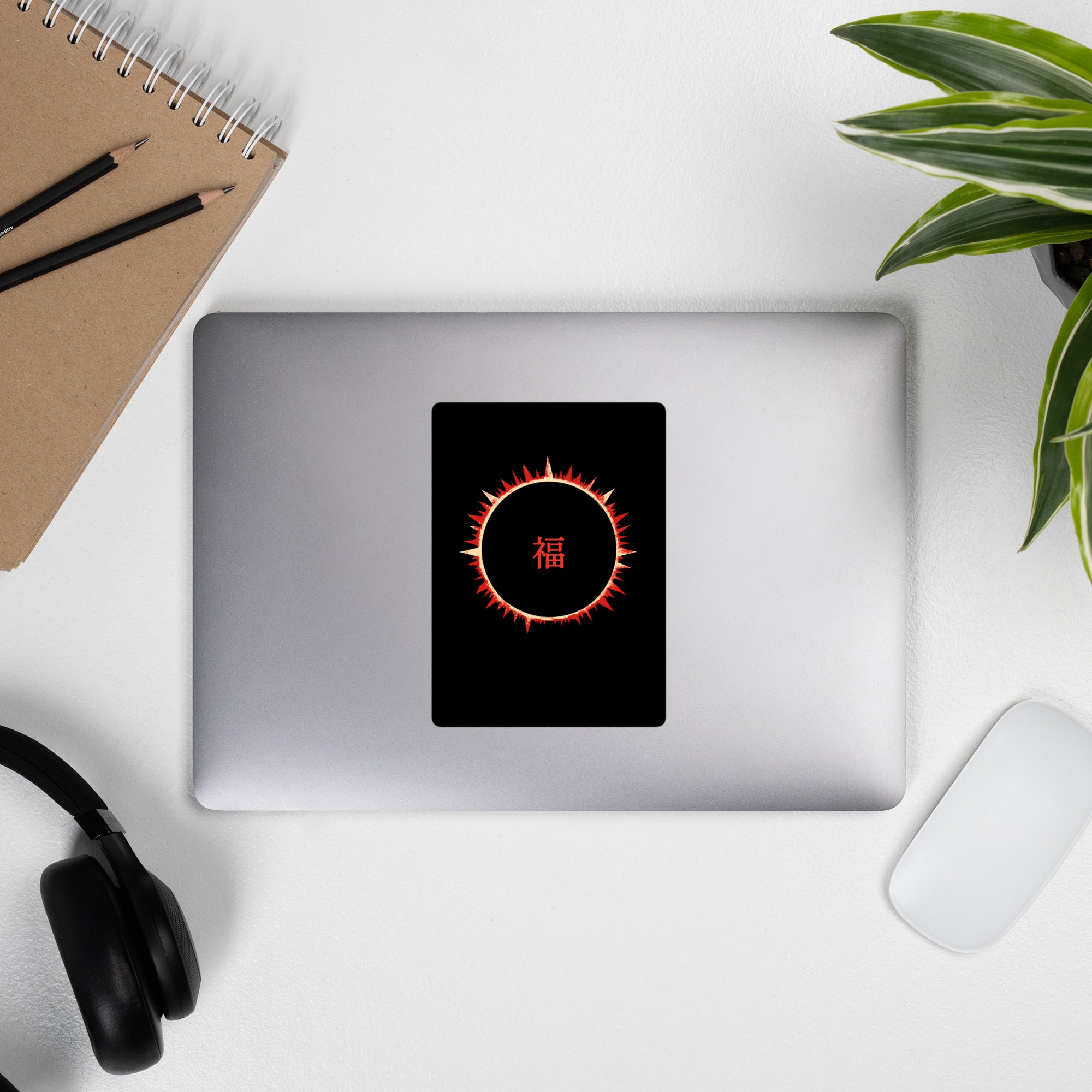 SOFUA Eclipse Sticker — 5.5 inch matte vinyl, lifestyle view